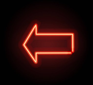 Neon parlayan ok işaretçi koyu arka plan üzerinde.