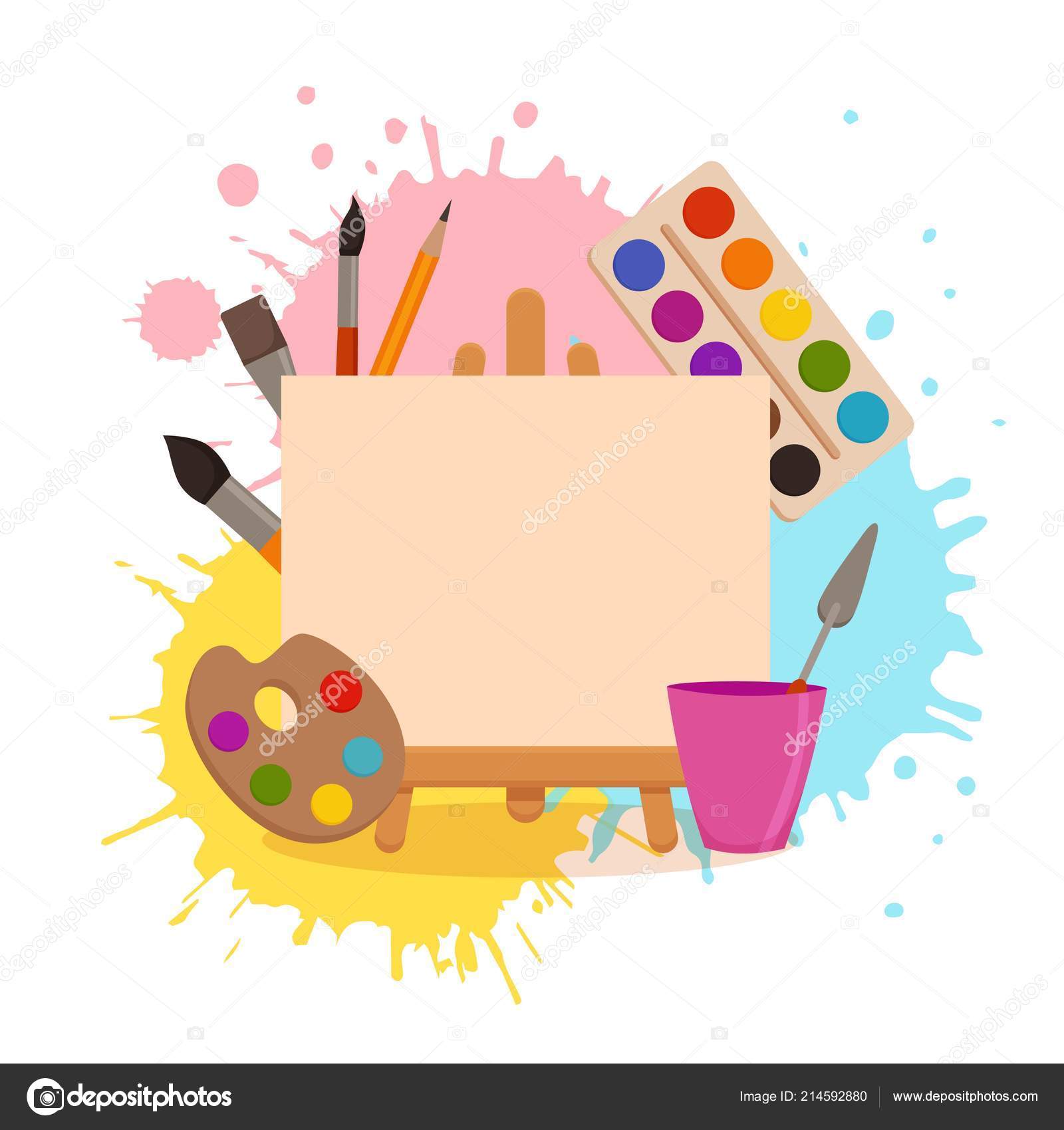 Art supplies painting and drawing materials Vector Image