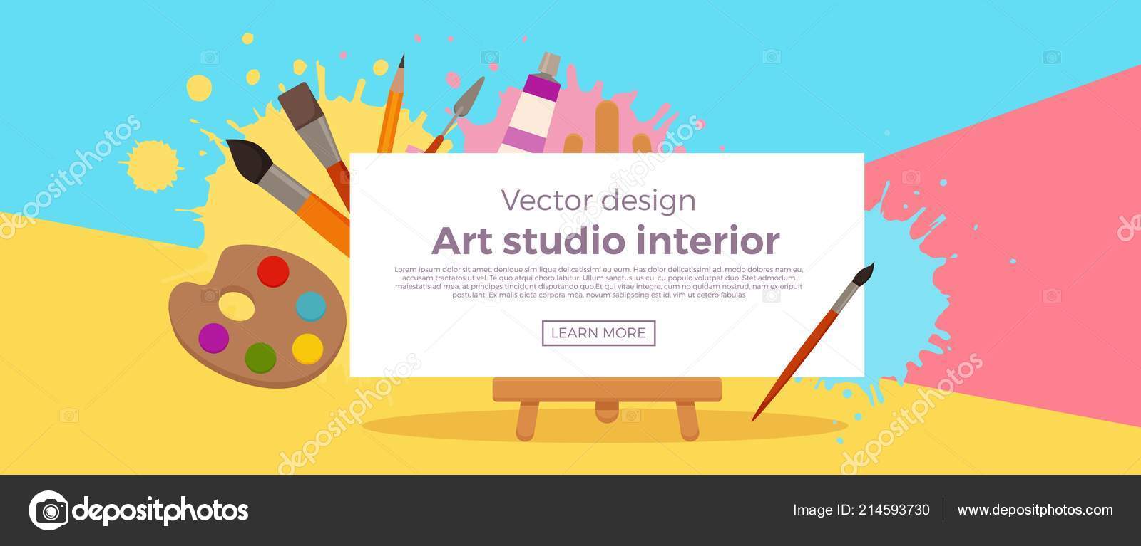 Art Studio Design Interior Colorful Vector Illustration Stock Vector Image By C Oligliya