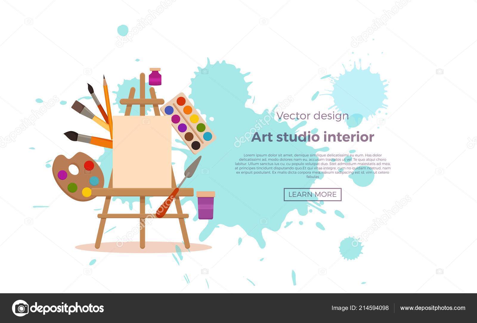 Art Studio Design Interior Colorful Vector Illustration Stock Vector Image By C Oligliya