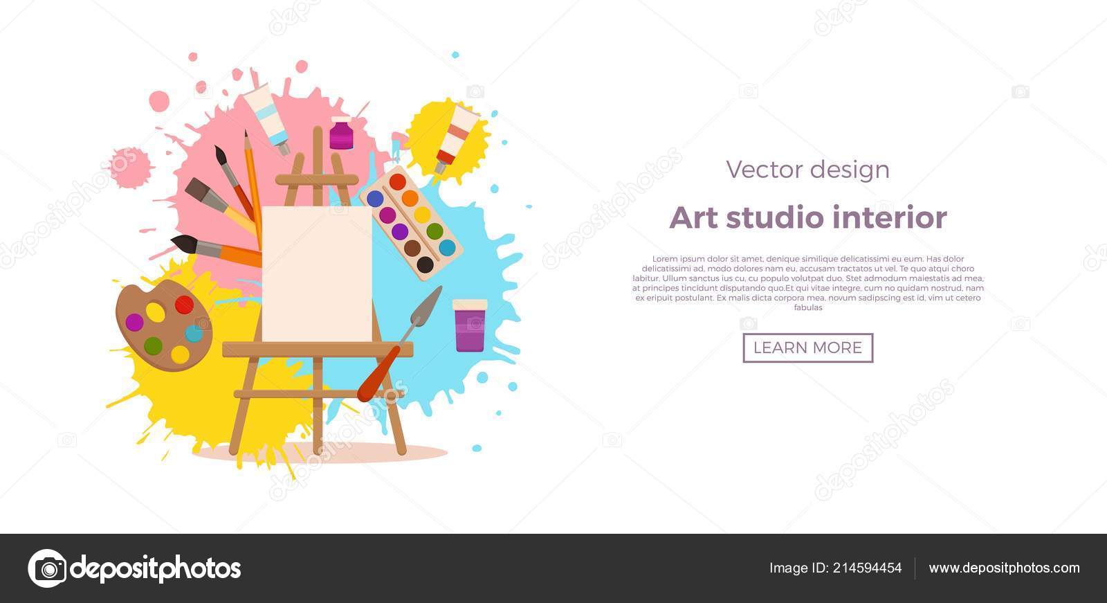 Art Studio Design Interior Colorful Vector Illustration Stock Vector Image By C Oligliya