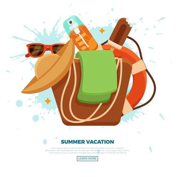 Summer time colorful vector concept. — Stock Vector