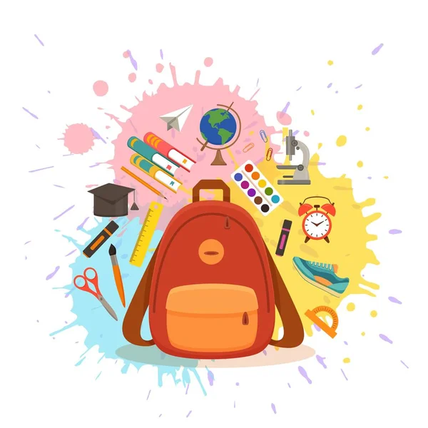 Back to school colorful vector concept. — Stock Vector