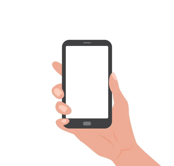 Lidská ruka držící Smartphone s prázdnou obrazovkou — Stockový vektor