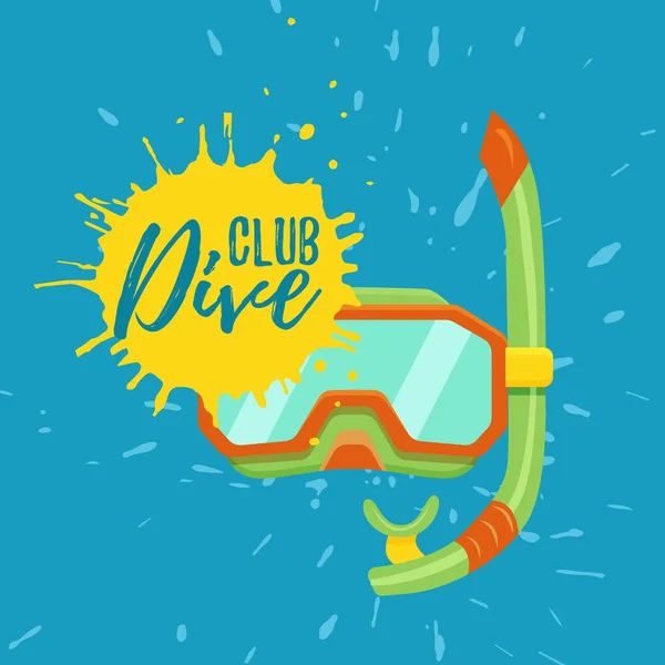 Snorkeling e immersioni centro vettoriale logo illustrazione — Vettoriale Stock