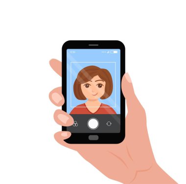 Selfie renkli vektör kavramı.