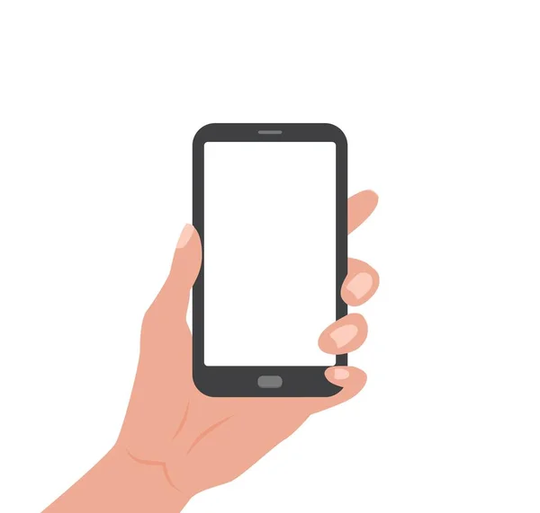 Lidská ruka držící Smartphone s prázdnou obrazovkou. — Stockový vektor