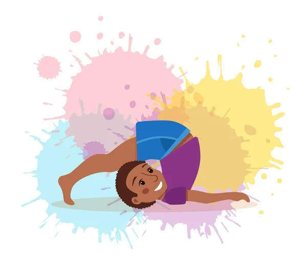 Söta tecknade gymnastik för barn och hälsosam livsstil — Stock vektor