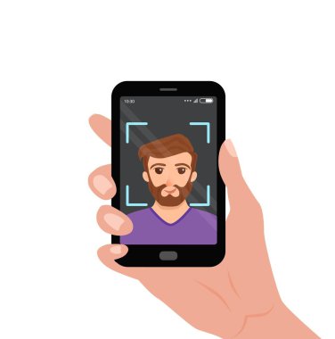 Selfie renkli vektör kavramı.