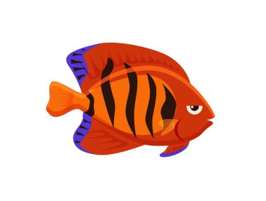 Sevimli balık vektör çizim simgeler kümesi. Tropikal balık, Deniz balığı, akvaryum balık