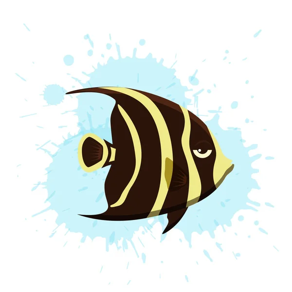 Lindo conjunto de iconos de ilustración de vectores de peces. Peces tropicales, peces de mar, peces de acuario — Vector de stock