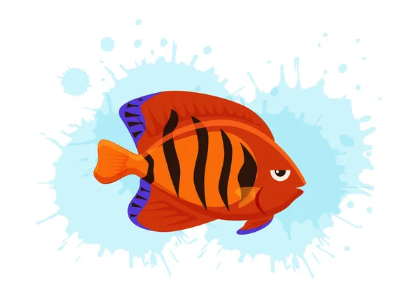 Lindo conjunto de iconos de ilustración de vectores de peces. Peces tropicales, peces de mar, peces de acuario — Archivo Imágenes Vectoriales