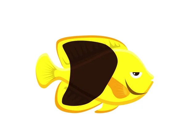 귀여운 물고기 벡터 일러스트 아이콘 세트입니다. 열 대 물고기, 바다 물고기, 수족관 물고기 — 스톡 벡터
