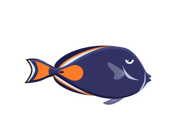 Lindo conjunto de iconos de ilustración de vectores de peces. Peces tropicales, peces de mar, peces de acuario — Vector de stock