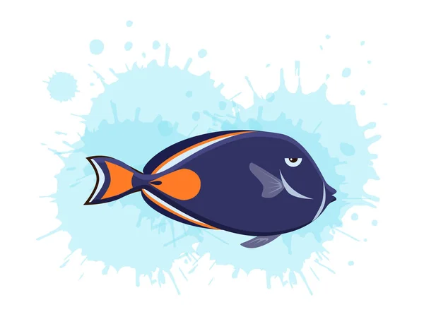 Lindo conjunto de iconos de ilustración de vectores de peces. Peces tropicales, peces de mar, peces de acuario — Vector de stock