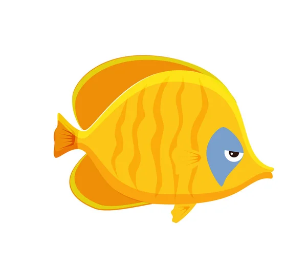 Lindo conjunto de iconos de ilustración de vectores de peces. Peces tropicales, peces de mar, peces de acuario — Vector de stock