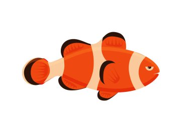 Sevimli balık vektör çizim simgeler kümesi. Tropikal balık, Deniz balığı, akvaryum balık