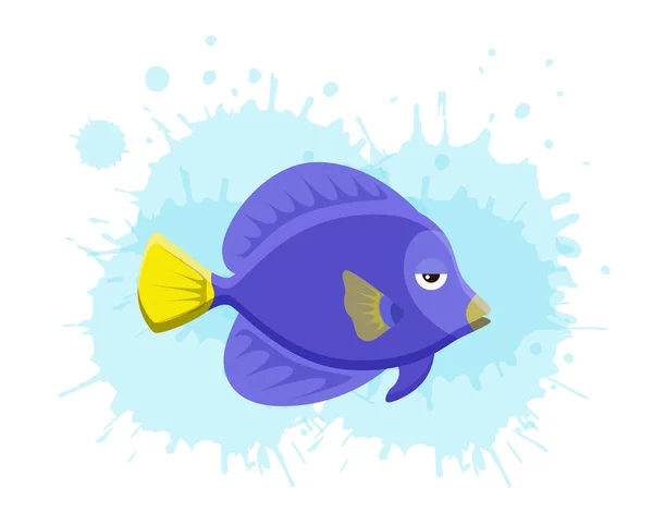 Mořský život tropických barevné ryby nastavit obrázek v karikatuře. — Stockový vektor