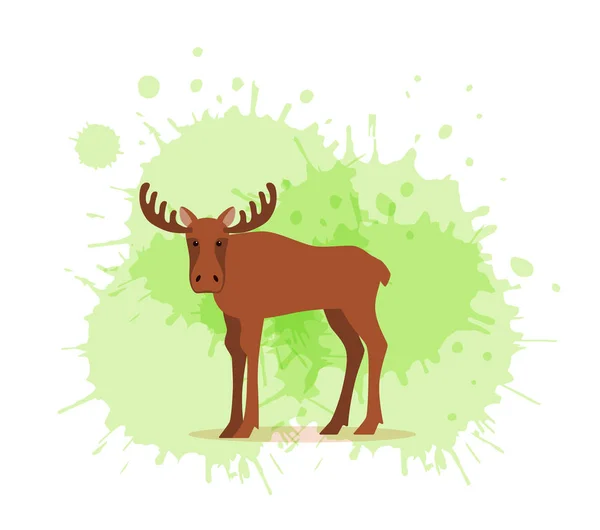 Flat vector elk logo isolated on white background — Stock Vector