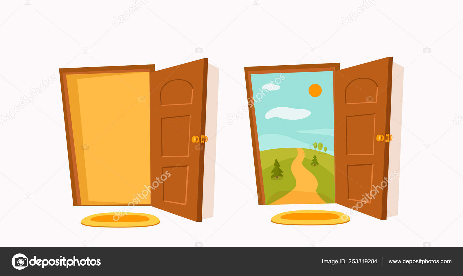 Open and close door cartoon colorful vector illustration. Stock Vector Image by ©Oligliya #253319284 Open and close door cartoon colorful vector illustration. Stock Vector Image by ©Oligliya #253319284