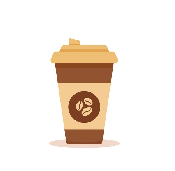 Kaffee to go isoliert bunt flachen Stil Illustration. — Stockvektor