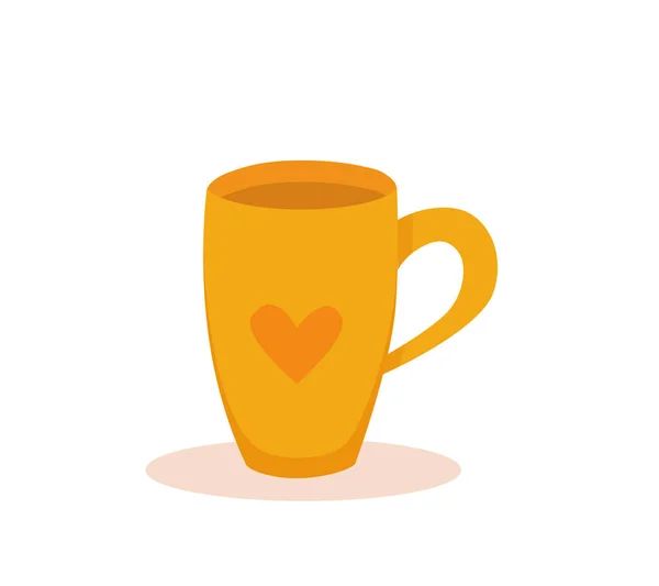 Tasse Symbol bunten Vektor. Cartoon flachen Stil Küchenteller Tee — Stockvektor