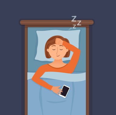 Uyuyan kadın yüz çizgi film karakteri mutlu kız tatlı bir rüya var. Kapalı gözlü kişi