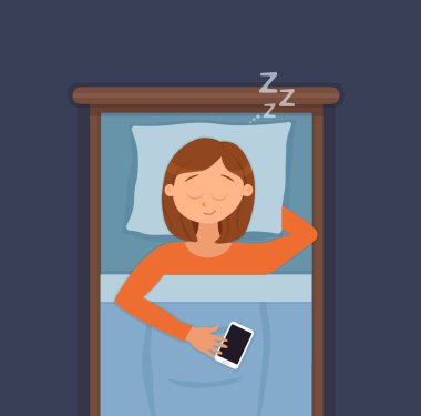 Uyuyan kadın yüz çizgi film karakteri mutlu kız tatlı bir rüya var. Kapalı gözlü kişi