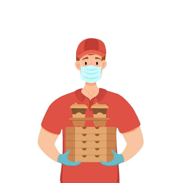 Contactless delivery during the prevention of coronavirus vector concept. Vector Graphics