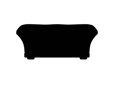 Koltuk ve kanepe siyah siluet çizgi film illüstrasyon vektörü.