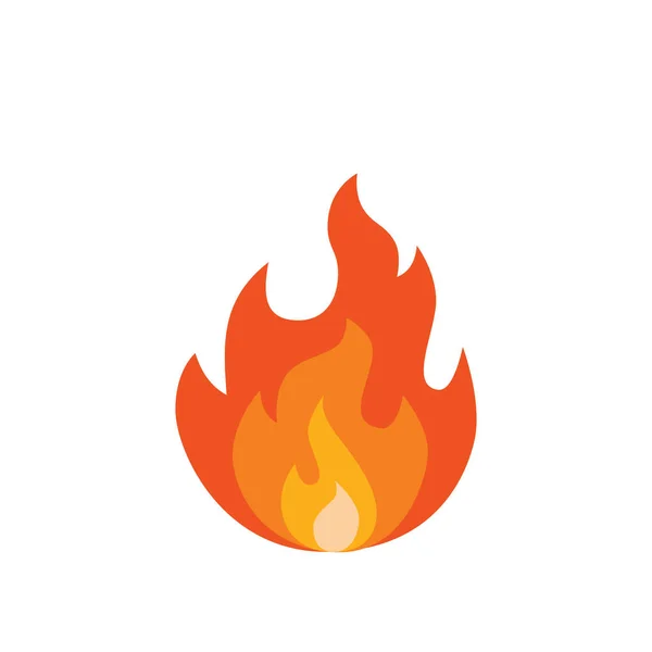 Icono de llama de fuego ilustración vector. Señal de advertencia gráfica hoguera roja — Archivo Imágenes Vectoriales