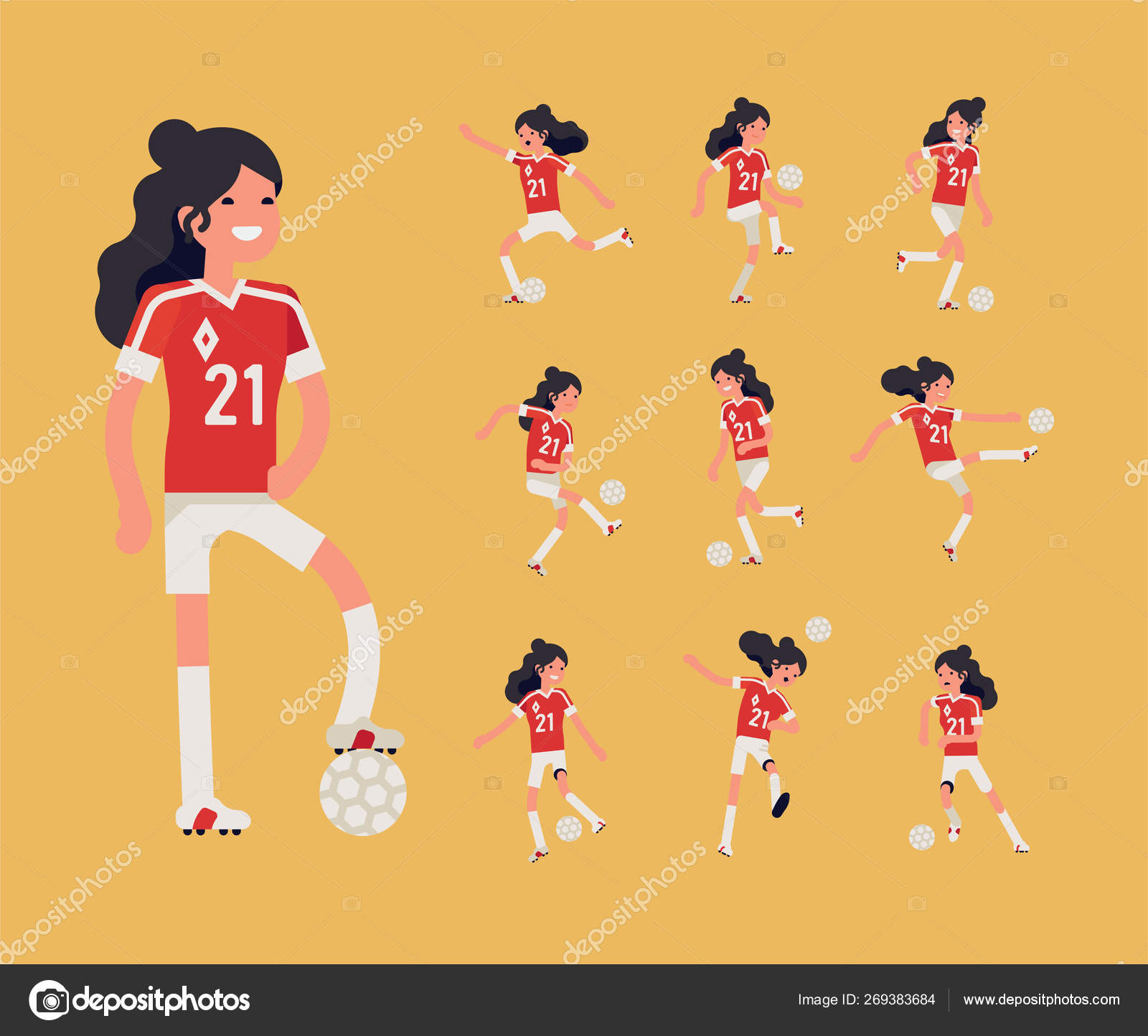 girls soccer team cartoon