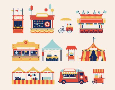 Lunapark kioskları seti