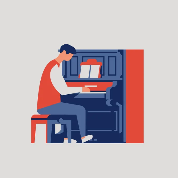 Piano speler concept illustratie — Stockvector