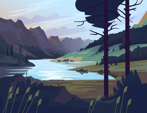 Hermoso paisaje de naturaleza salvaje — Vector de stock