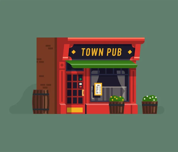 Фасад Town Pub — стоковый вектор