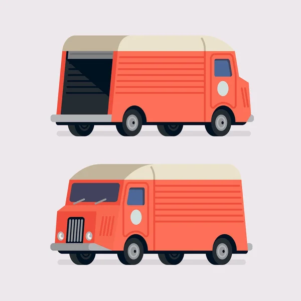 Κινούμενο φορτηγό σε διαφορετικές όψεις — Διανυσματικό Αρχείο