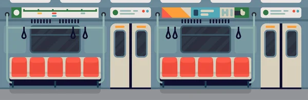 Metro o interior del coche subterráneo . — Vector de stock