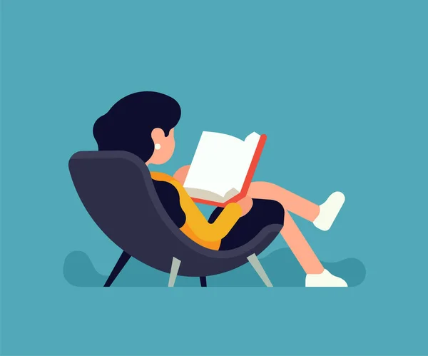 Chill Out Time Good Story Concept Vector Illustration Reclined Woman — Stockový vektor