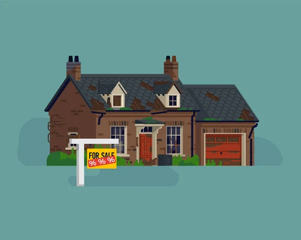 Coole Vektor Flachbild Illustration Auf Dem Immobilien Und Immobilienmarkt Mit — Stockvektor