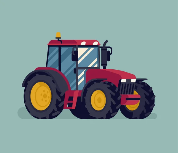 Modern Farm Field Compact Tractor Vector Agricultural Design Element Farming — Stock Vector