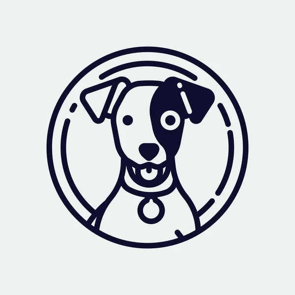Jack Calidad Russell Terrier Perro Vector Monopeso Carrera Lineal Redondo — Vector de stock