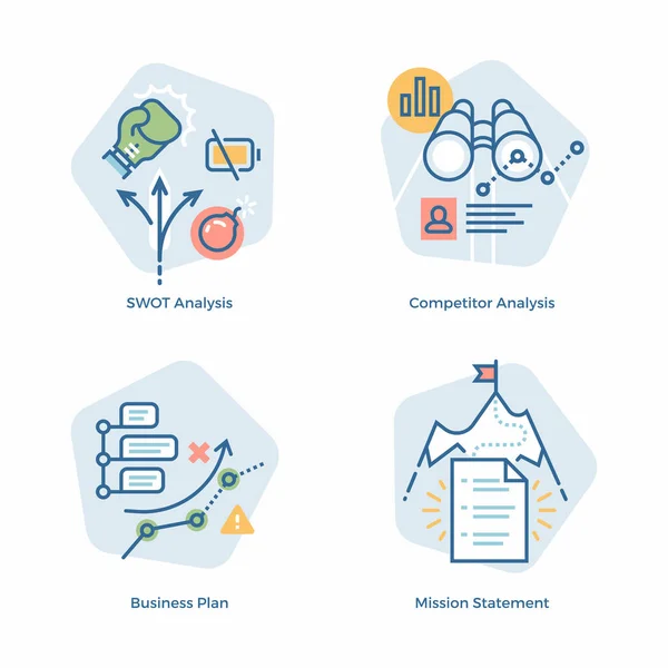 Cool Vector Business Plan Themed Design Elements Light Minimalistic Color — Stock Vector