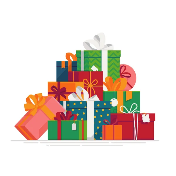Ovely Flat Vector Festive Holiday Design Element Stack Pile Large — Stock Vector