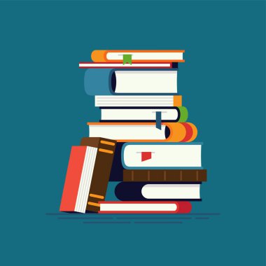 Okuma, öğrenme, bilgi ve eğitim üzerine havalı vektör kitabı dizayn ögesi
