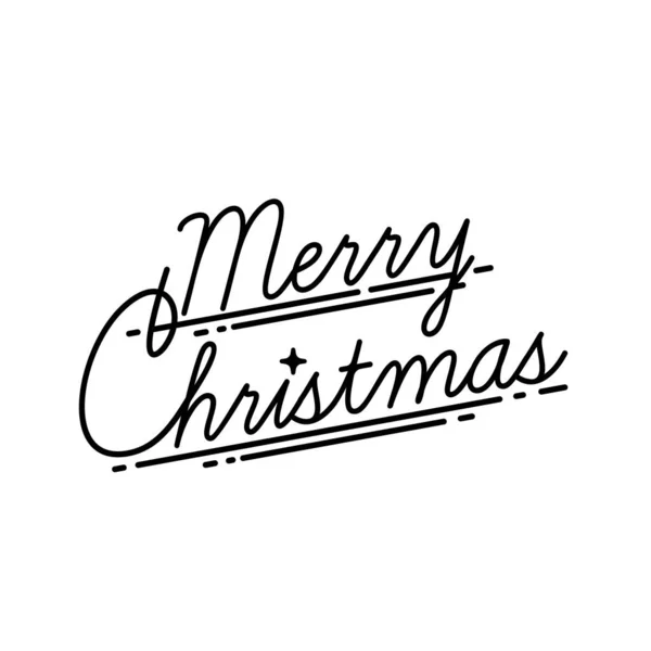 Merry Christmas Monoweight Script Handwritten Signage Vector Ideal Xmas Holidays — Stock Vector