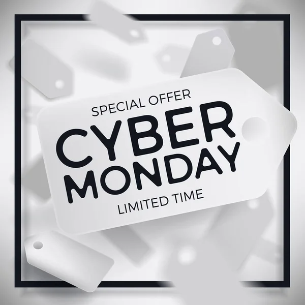 Vetor Legal Cyber Monday Banner Panfleto Promocional Modelo Cartaz Campanha — Vetor de Stock