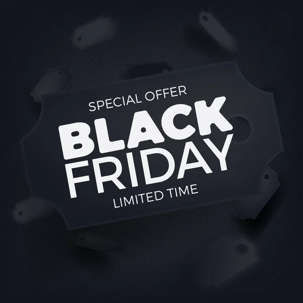 Black Friday Vetor Banner Modelo Cartaz Oferta Especial Tempo Limitado — Vetor de Stock