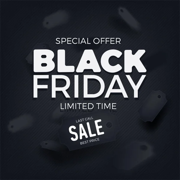 Point Sale Materiaal Template Voor Black Friday Speciale Korte Termijn — Stockvector