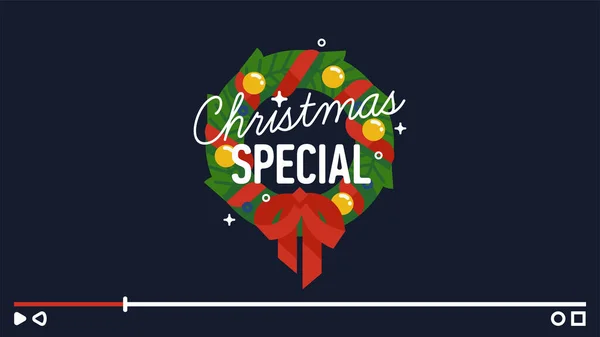 Christmas Special Mozgókép Elem Videocsatorna Dekorációhoz Ideális Téli Ünnepekre Dedikált — Stock Vector